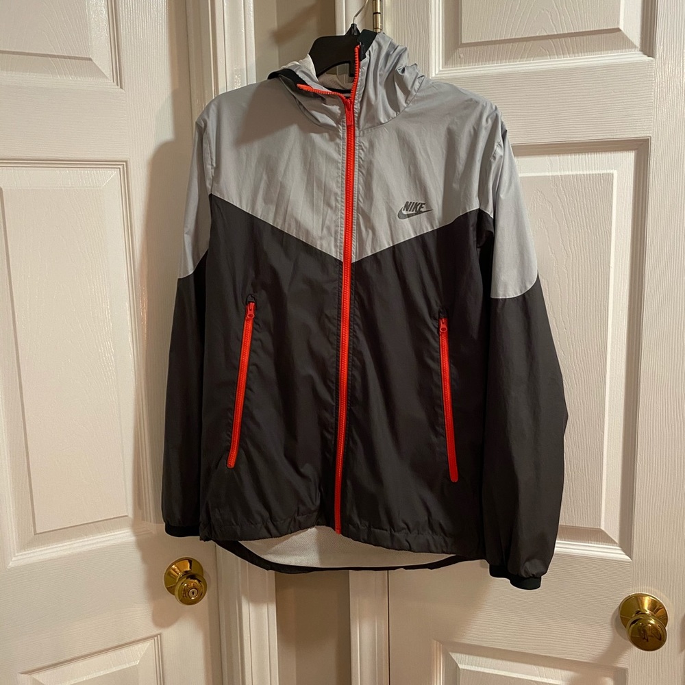 Grey And Orange Nike Windbreaker Size Small